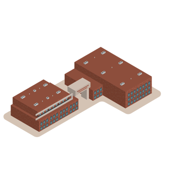 3D modern school or university. Isometric modern office building and architecture. png
