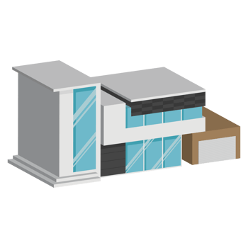 3D modern house or home. Isometric modern building and architecture. png