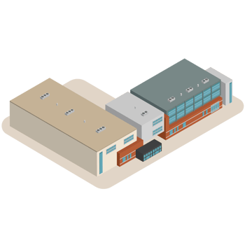 3D modern school or university. Isometric modern office building and architecture. png
