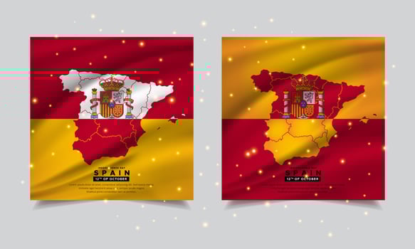 Modern and amazing Spain Independence Day design with wavy flag vector