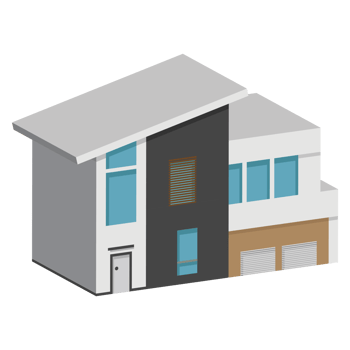 3D modern house or home. Isometric modern building and architecture. png