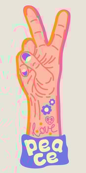 Love and peace. Hand gesture V. Victory, peace sign. vector