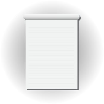 Notebook sheet, blank page with lines. Memo pad, daily planner template, notepad empty paper isolated on background. Vector  EPS10