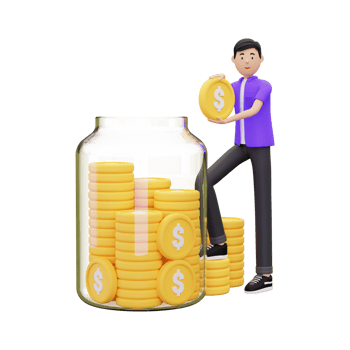 3d Man Saving Money png