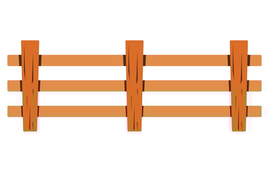 Brown wooden fence vector. Isolated on white background. Home decoration accessories illustration. House fence. vector