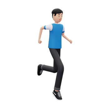 3d Happy boy doing running exercise png