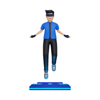 3d Man experience Metaverse world png