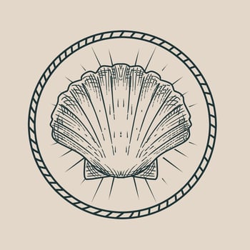 illustration vector of shell art work perfect for print,apparel,etc