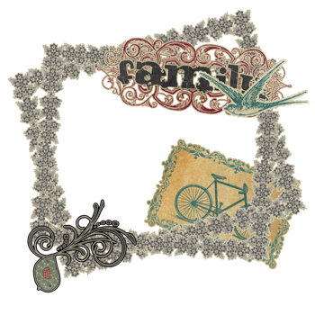 Vintage collage, retro style design. Frame, border, background. png
