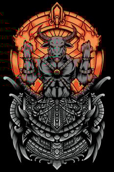 BULL FIRE ILLUSTRATION vector