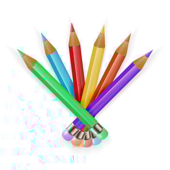 Set of colored pencils isolated on white background. Drawing tool. Back to school.Vector illustration. vector