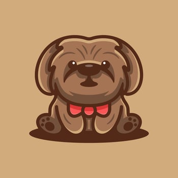 cute poodle dog logo vector