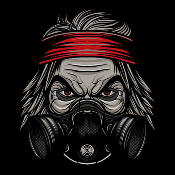 ILLUSTRATION OF SCARY MAN WEARING MASK vector