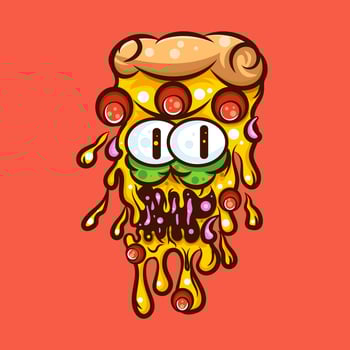 MONSTER PIZZA ILLUSTRATION vector