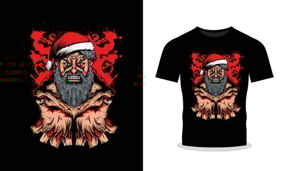 illustration of angry santa claus like a devil vector