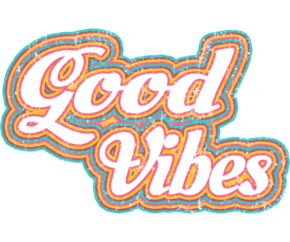 Retro Good Vibes Distressed Graphic png