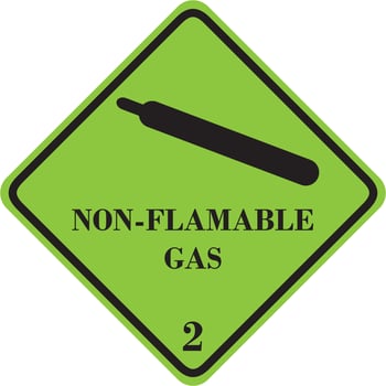 Sign Compressed non-flammable non-toxic gas vector