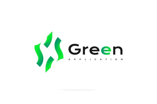 Abstract Letter H Logo Design with Negative Space Style. Initial H Letter Logo or Icon in Green Modern Gradient Concept vector
