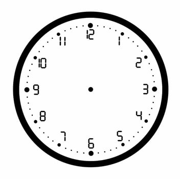 clock face blank isolated on white background vector