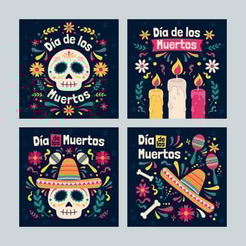 Dia de Muertos Social Media Post Template vector