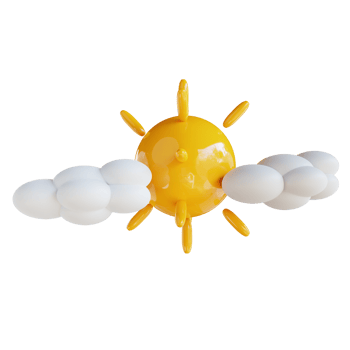 3D illustration solar thermal energy and clouds png