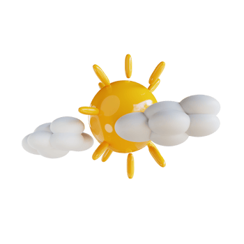 3D illustration solar thermal energy and clouds png