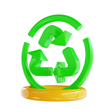 3D illustration Recycle suitable ecology png