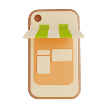 3D illustration mobile store png