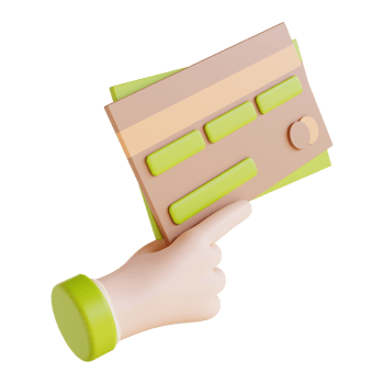3D illustration hand and credit card png