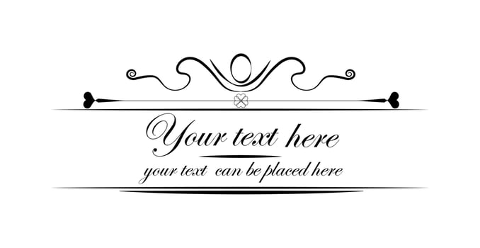 Template with text, isolated empty field, vector ornaments