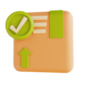 3D illustration check package packing png