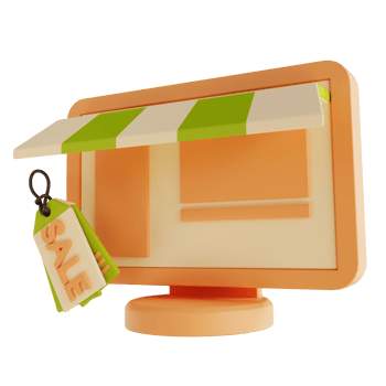 3D illustration online shop sale png