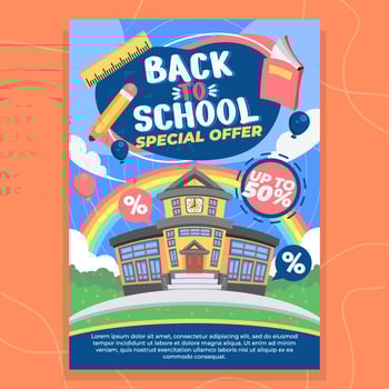 Happy Back to School Promotion Poster vector