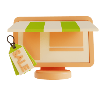 3D illustration online shop sale png