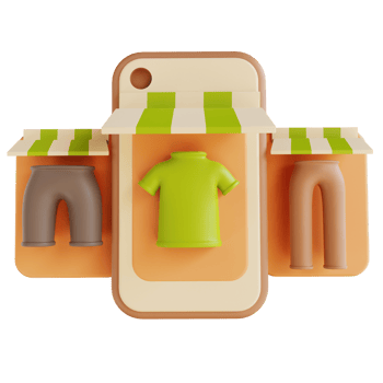 3D illustration online store Shirt and pants png