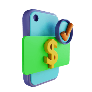 3D illustration payment gateway and money png