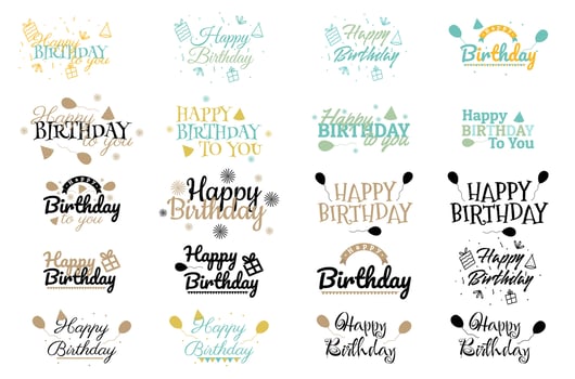Happy Birthday Labels vector