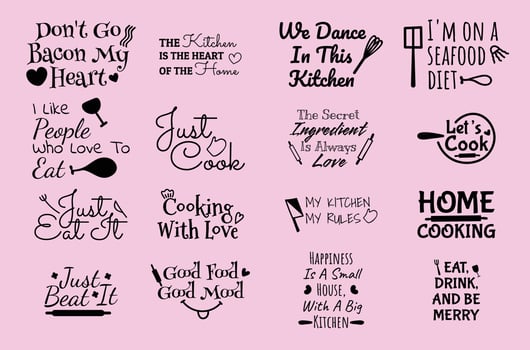 Kitchen Quote Logos vector