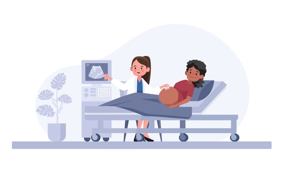 Ultrasound of a pregnant woman vector