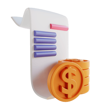 3D illustration coin and tax png