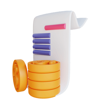 3D illustration coin and tax png