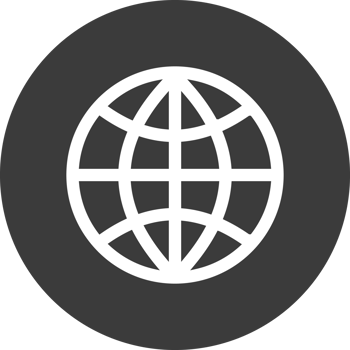 Internet icon in black circle png
