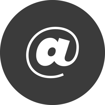 Flat black At the rate email icon png