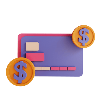 3D illustration credit card and coin png