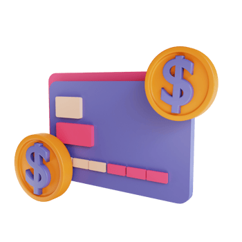 3D illustration credit card and coin png