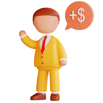 3d character with money icon png