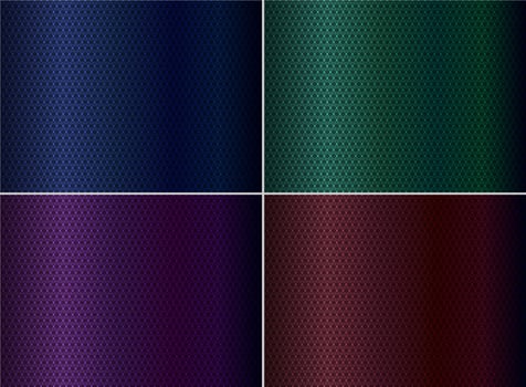 Set of elegant abstract blue, green, purple, red metallic background wave lines pattern texture luxury style vector