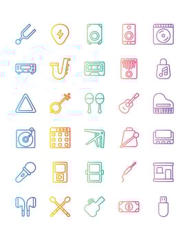 Music store Icon Set 30 isolated on white background vector