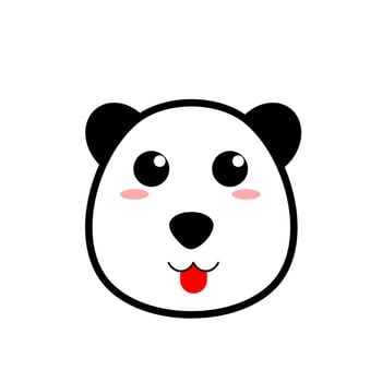 Cute baby panda. Baby panda face. Logo of baby panda. vector