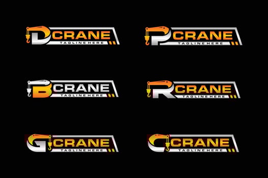 Typography letter crane bundle logo vector